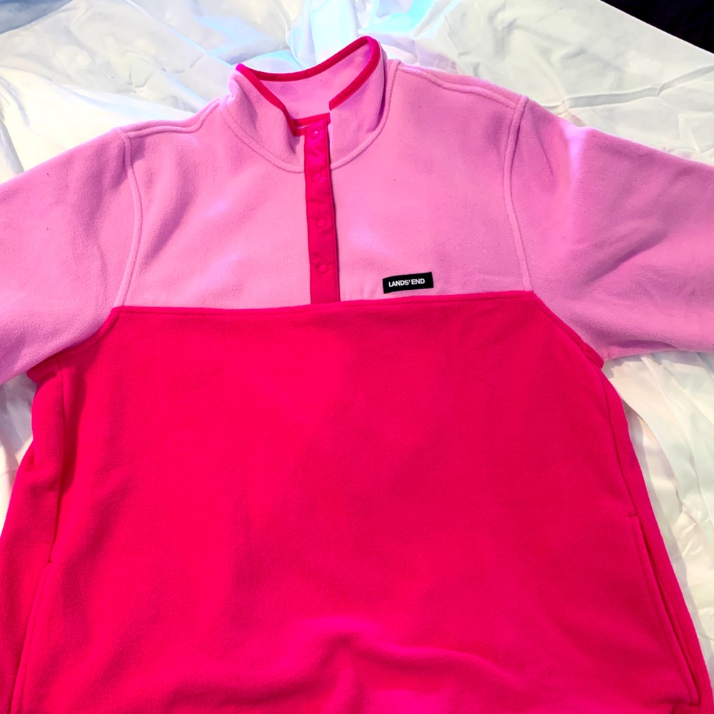 Lands’ End Fleece Pullover Pink